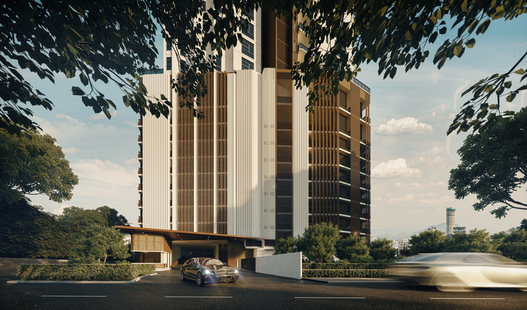 Arrival Drive at Cantonment Residence, artist's impression
